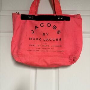Marc Jacobs Pink Canvas Tote with Bold Branding